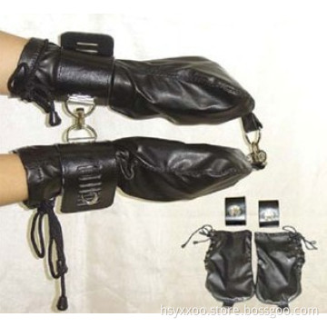 Adult BDSM Fetish Faux Leather Locking Padded Mittens Gloves Dog Paw Palm Sex Toys For Sext Toy Play Game